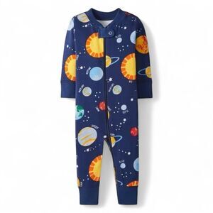 Hanna Andersson Baby Zip Sleeper Milky Way Print Blue 12-18M Cotton Pajamas